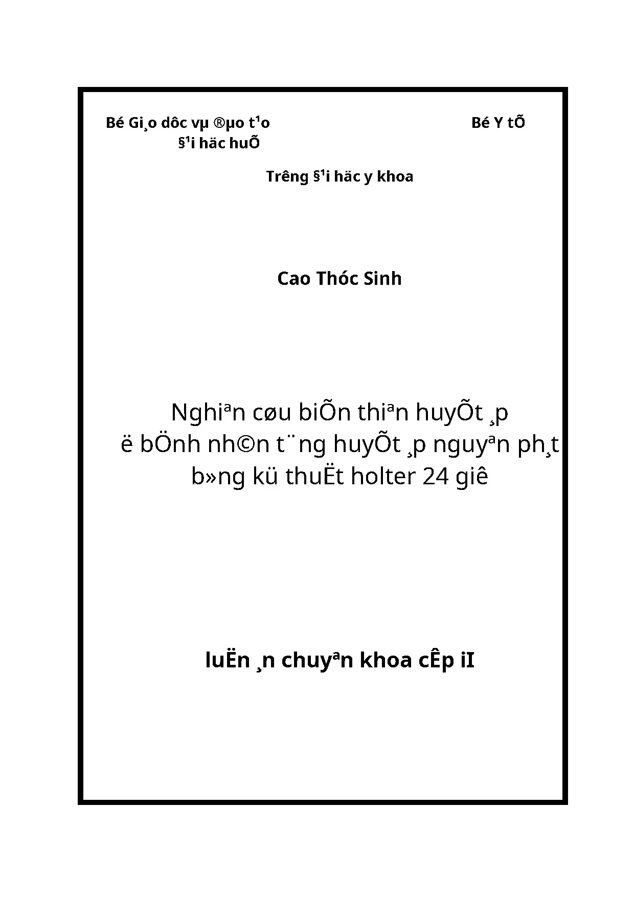 Luận án ts y học nghiên cứu sự biến thiên huyết áp ở bệnh nh