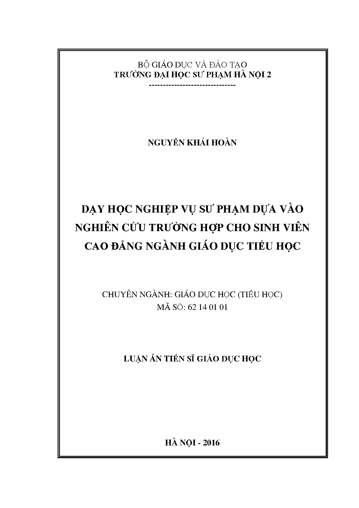 Luận án tiến sĩ giáo dục học dạy học nghiệp vụ sư phạm dựa v