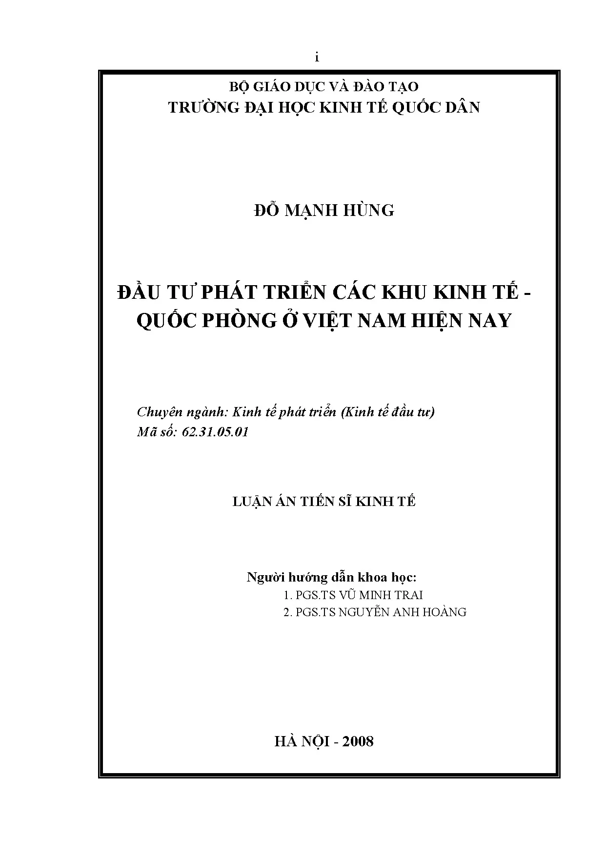 Đầu tư phát triển khu kinh tế quốc phòng ở Việt Nam