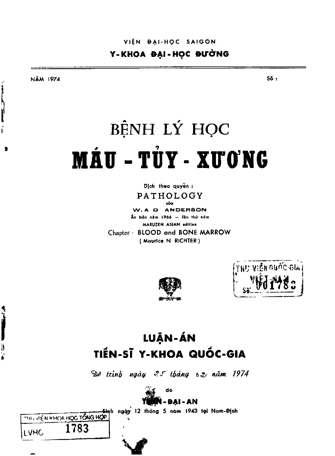 Bệnh lý học máy tủy xương luận án