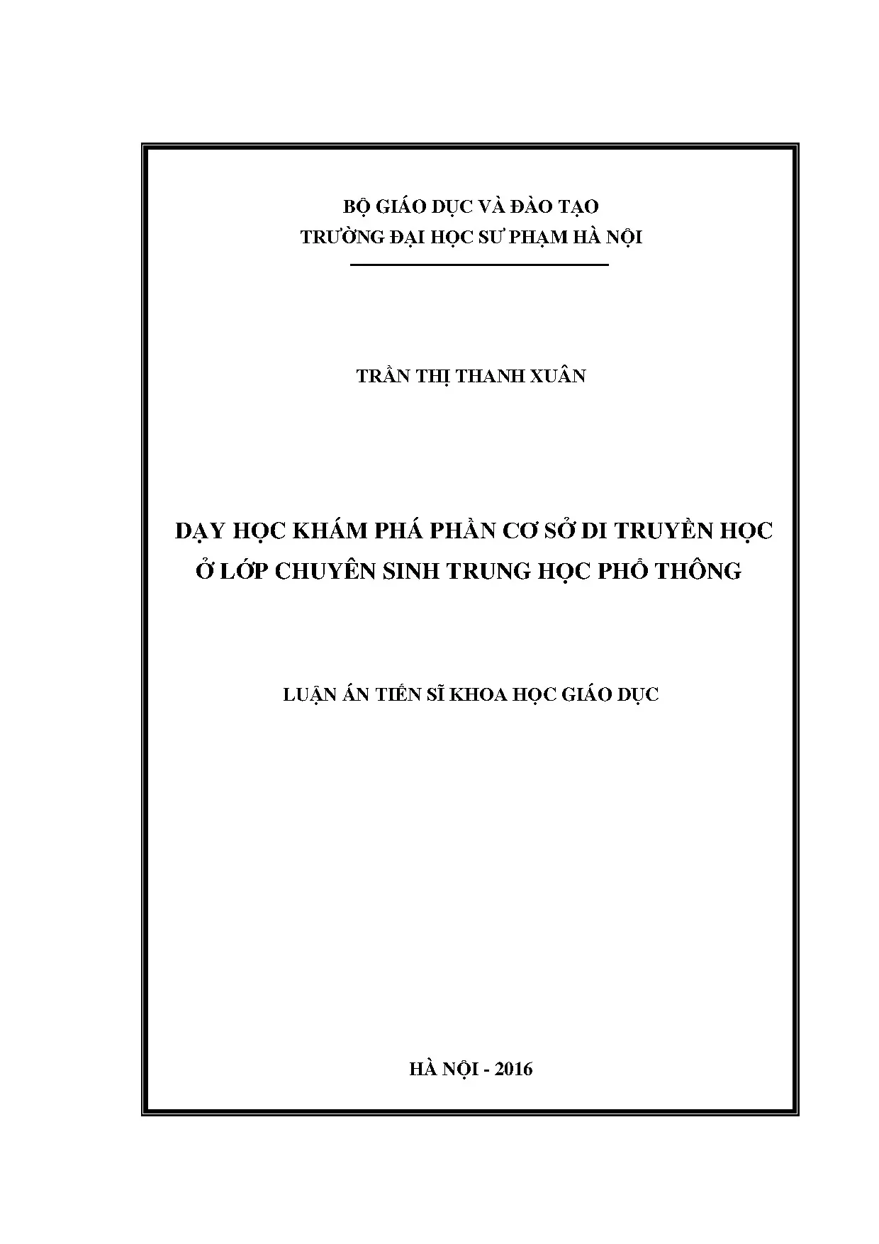 Luận án tiến sĩ khoa học giáo dục dạy học khám phá phần cơ s