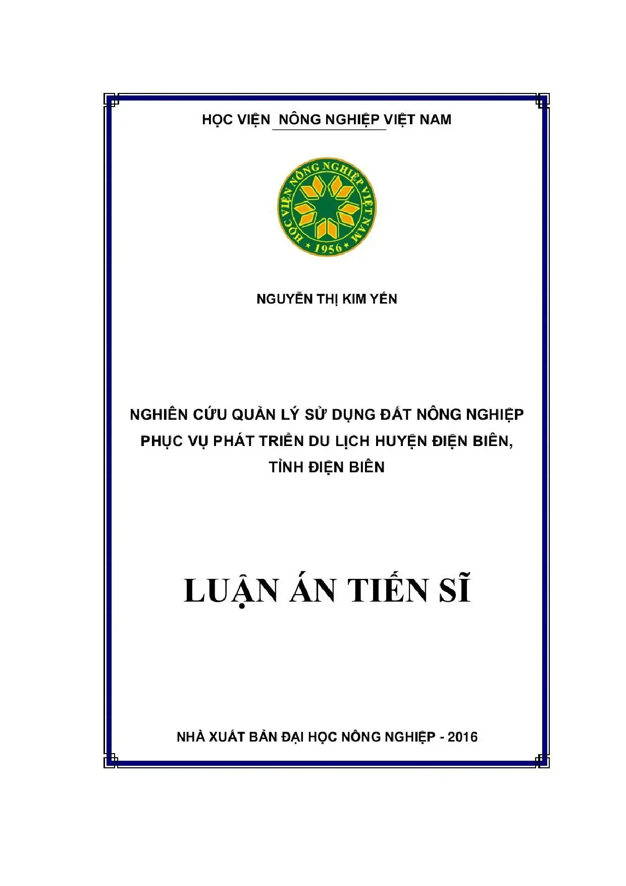 Nghiên cứu quản lý sử dụng đất nông nghiệp phục vụ phát triể