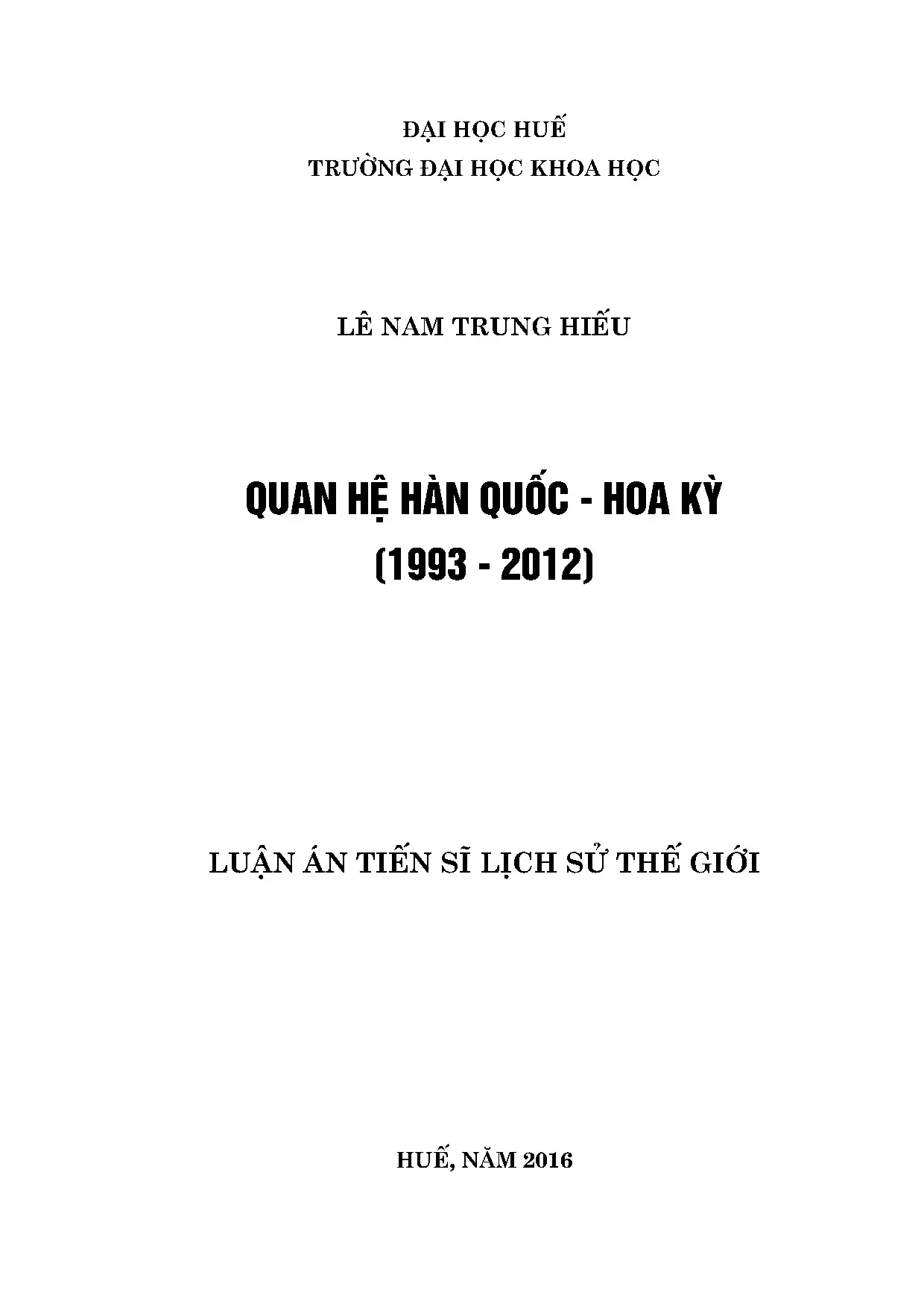 Quan hệ hàn quốc hoa kỳ 1993 2012 la tiến sĩ