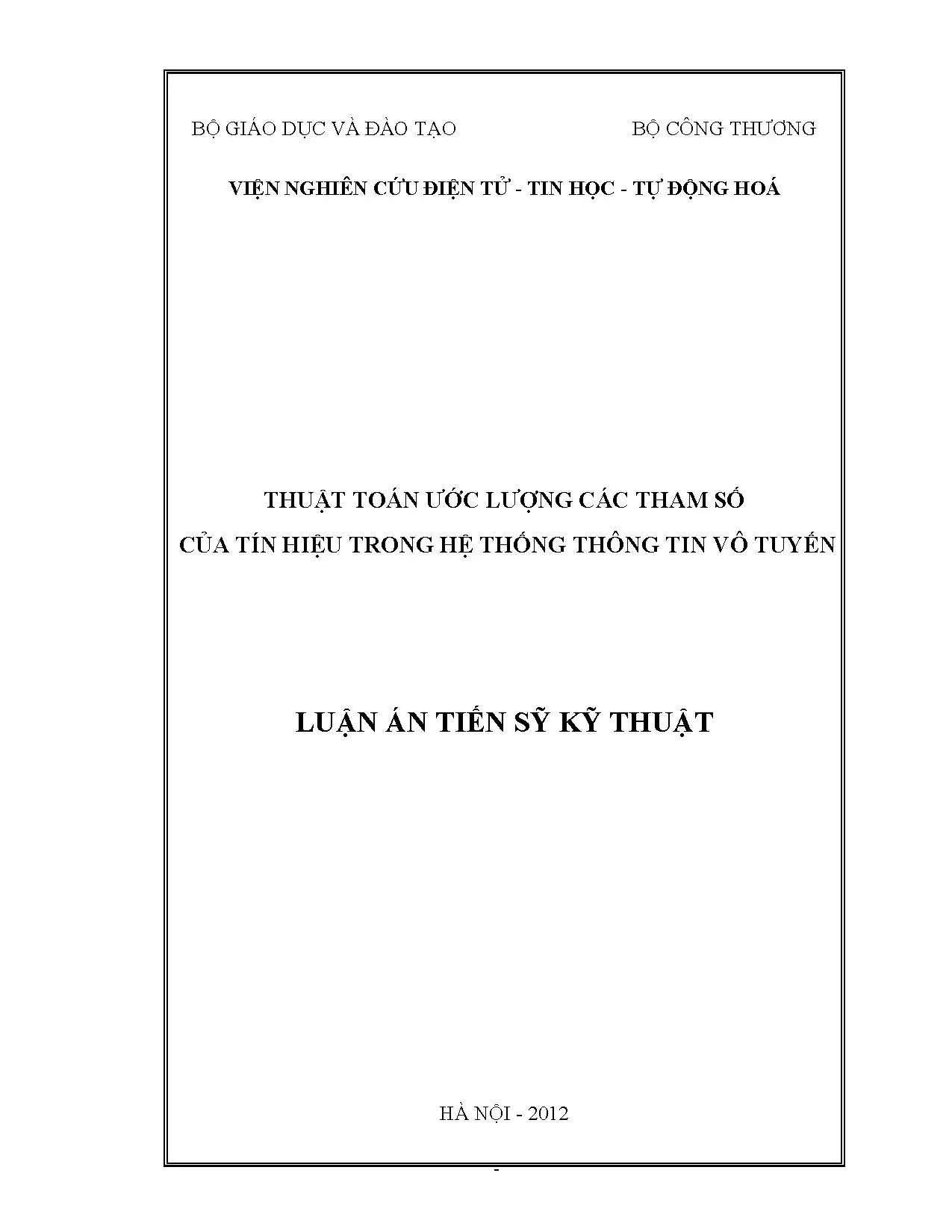 Thuật toán ước lượng tham số tín hiệu vô tuyến