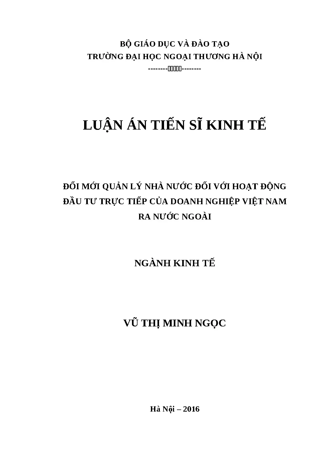 Đổi mới quản lý nhà nước đầu tư trực tiếp DN Việt Nam ra nước ngoài