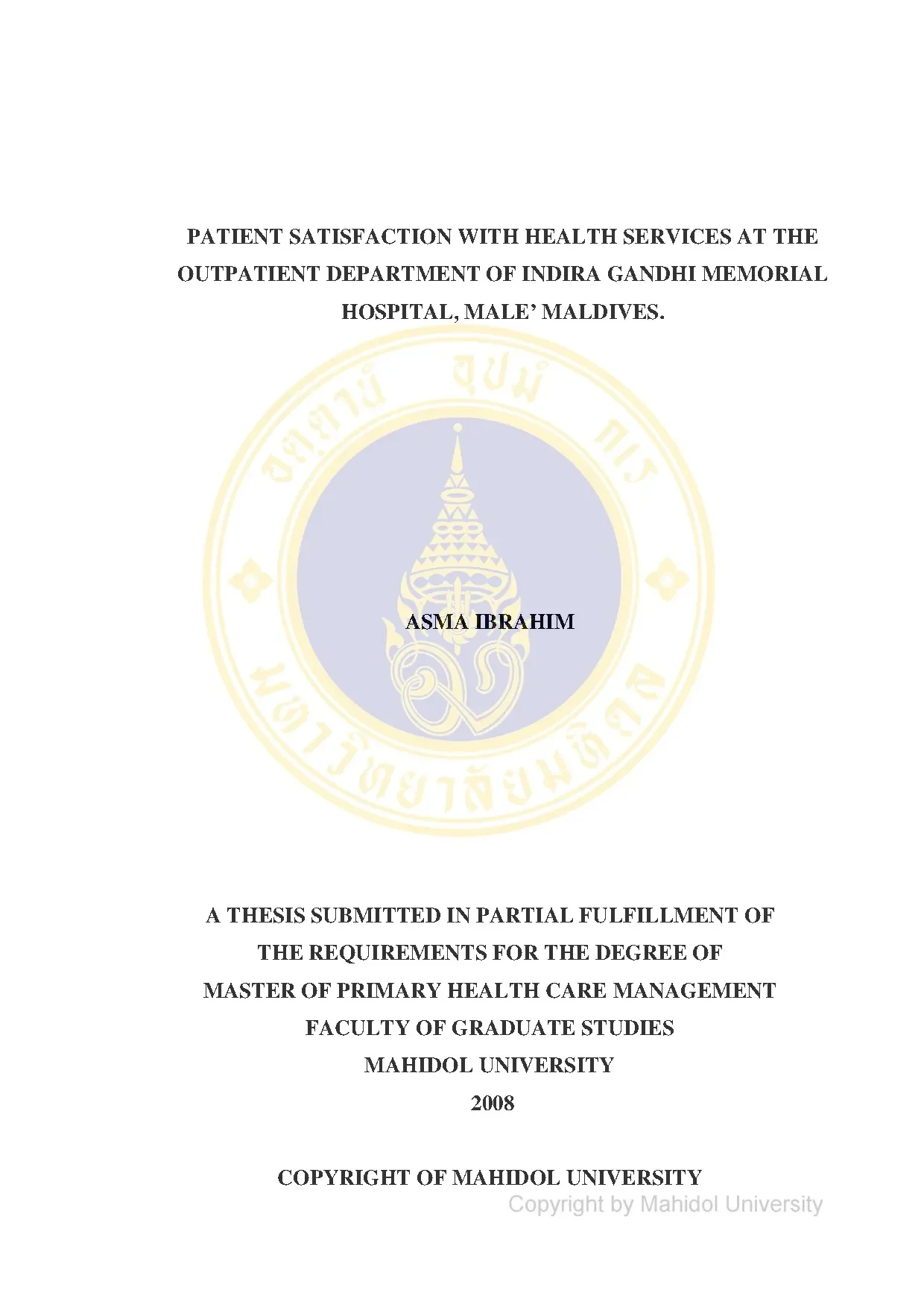 Luận án ts y học patient satisfaction with health services a