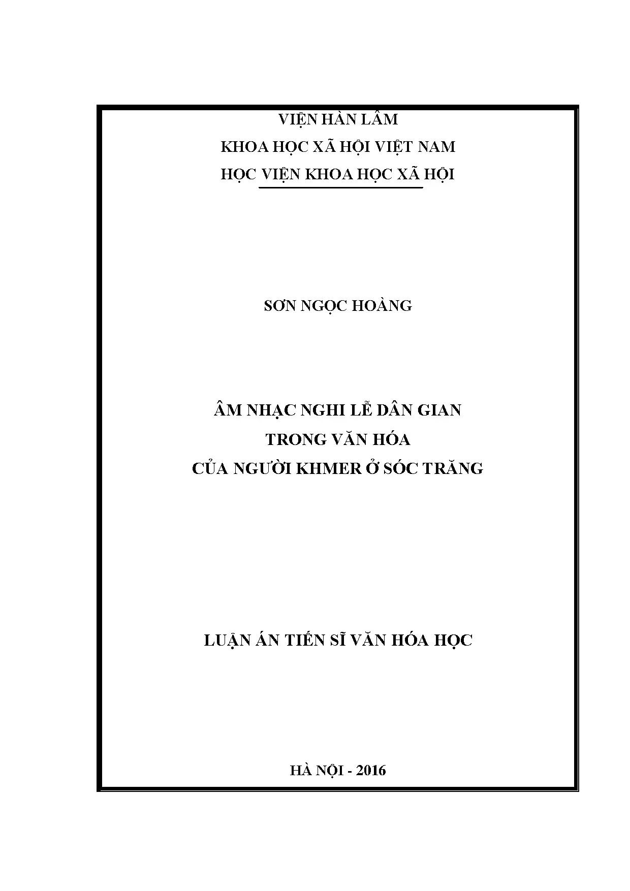 Âm nhạc nghi lễ dân gian người Khmer Sóc Trăng