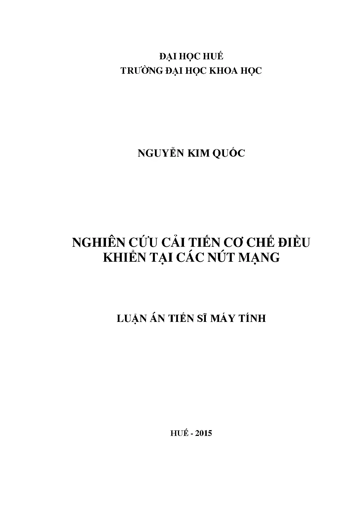 Luận án tiến sĩ nghiên cứu cải tiến cơ chế điều khiển tại cá