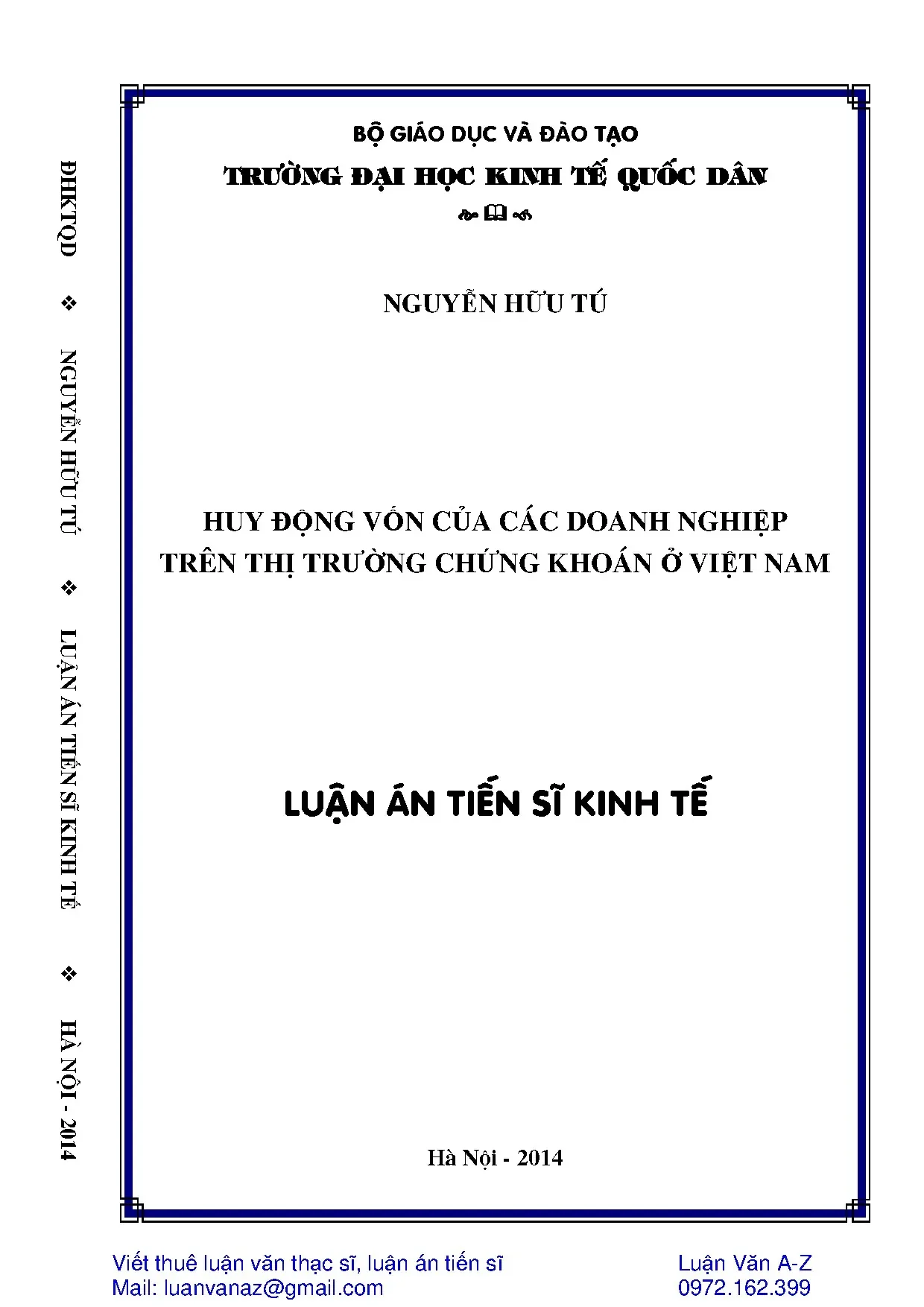 Luận án tiến sĩ huy động vốn của các doanh nghiệp trên thị t