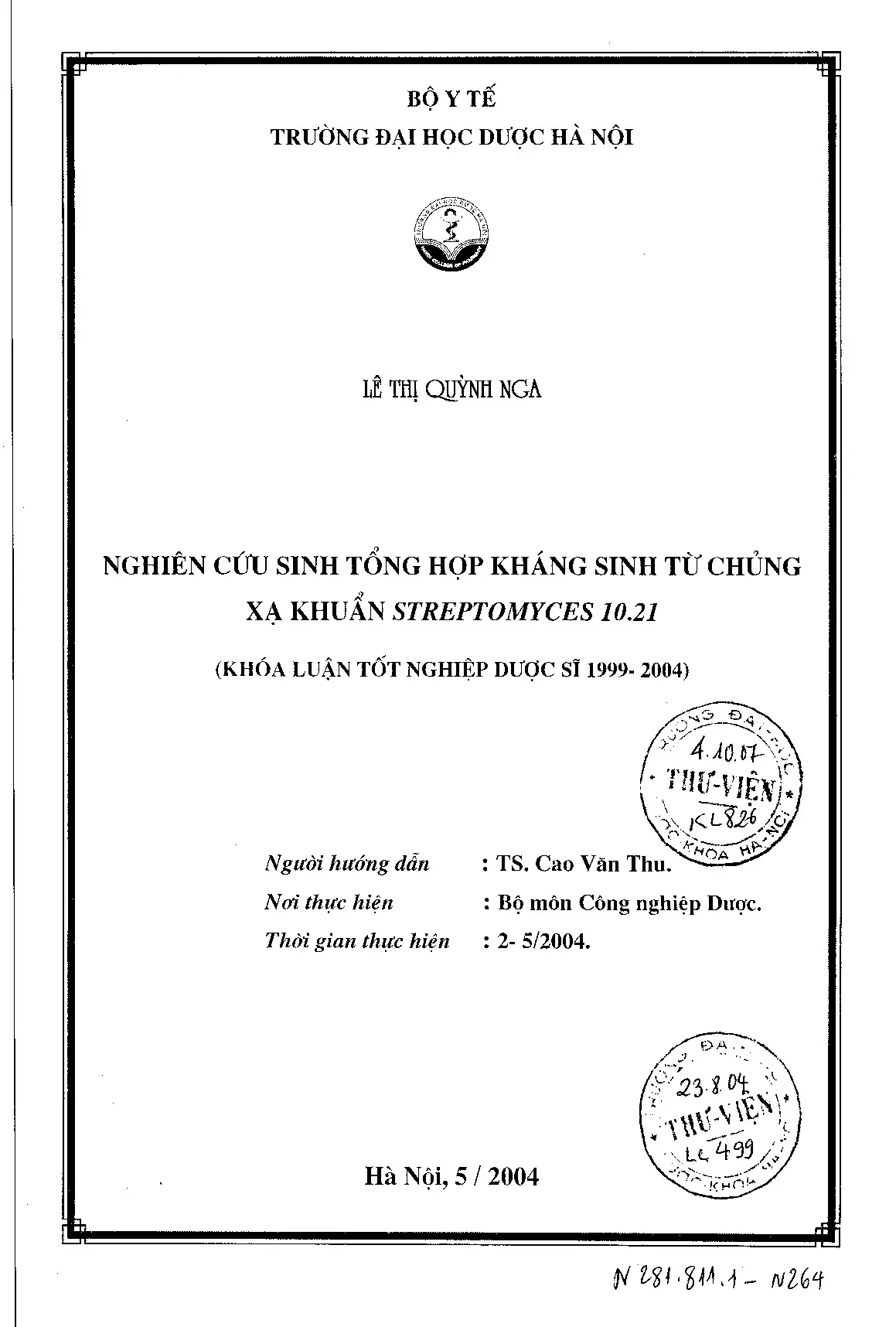 Nghiên cứu sinh tổng hợp kháng sinh từ chủng xạ khuẩn strept