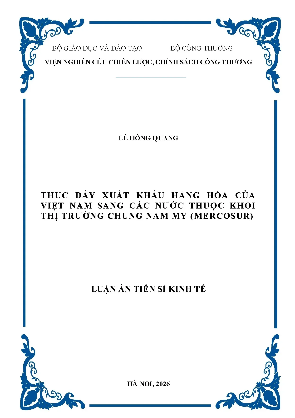Thúc đẩy xuất khẩu Việt Nam sang Mercosur