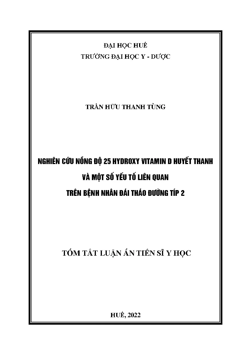 Nồng độ Vitamin D và Đái tháo đường type 2 tại Huế