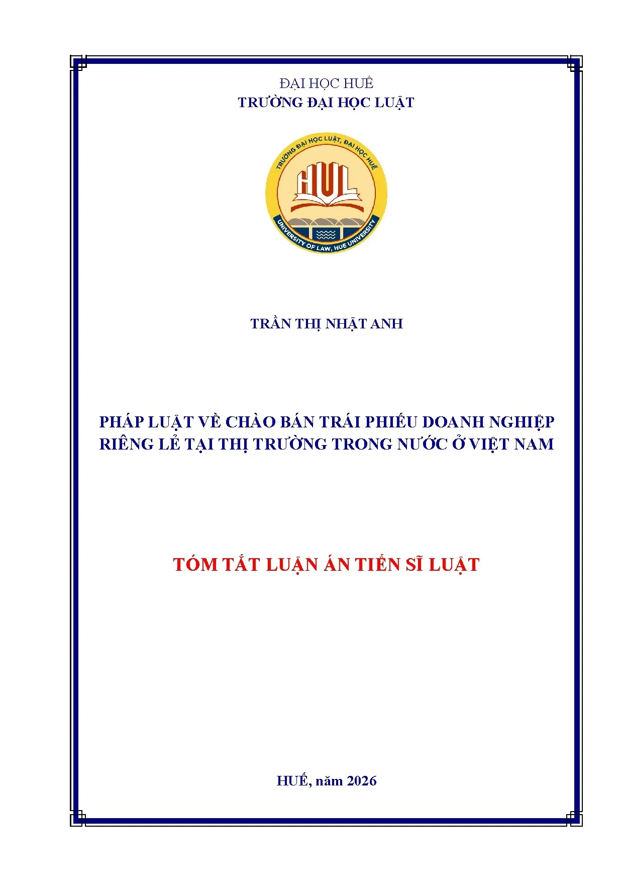 Pháp luật chào bán TPDN riêng lẻ Việt Nam - Luận án TS