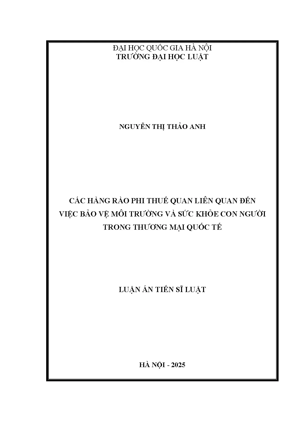 Hàng rào phi thuế quan: Môi trường & Sức khỏe trong TMQT