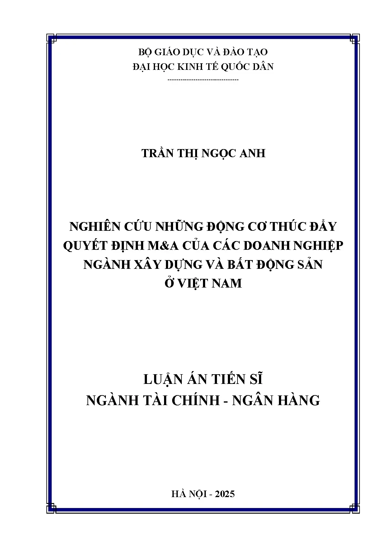 Bộ giáo dục và đào tạo đại học kinh tế quốc dân