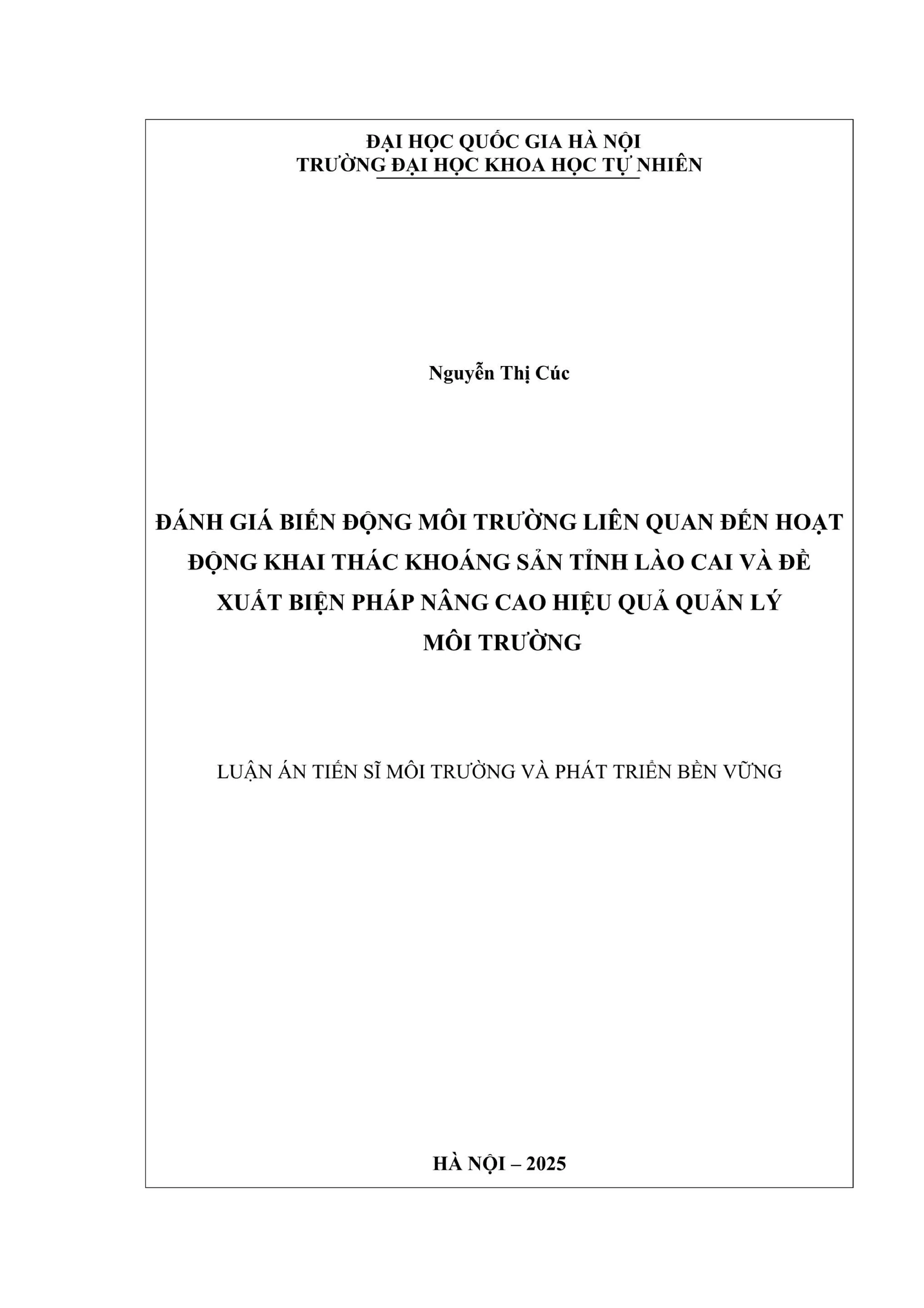 Biến động môi trường khai thác khoáng sản Lào Cai