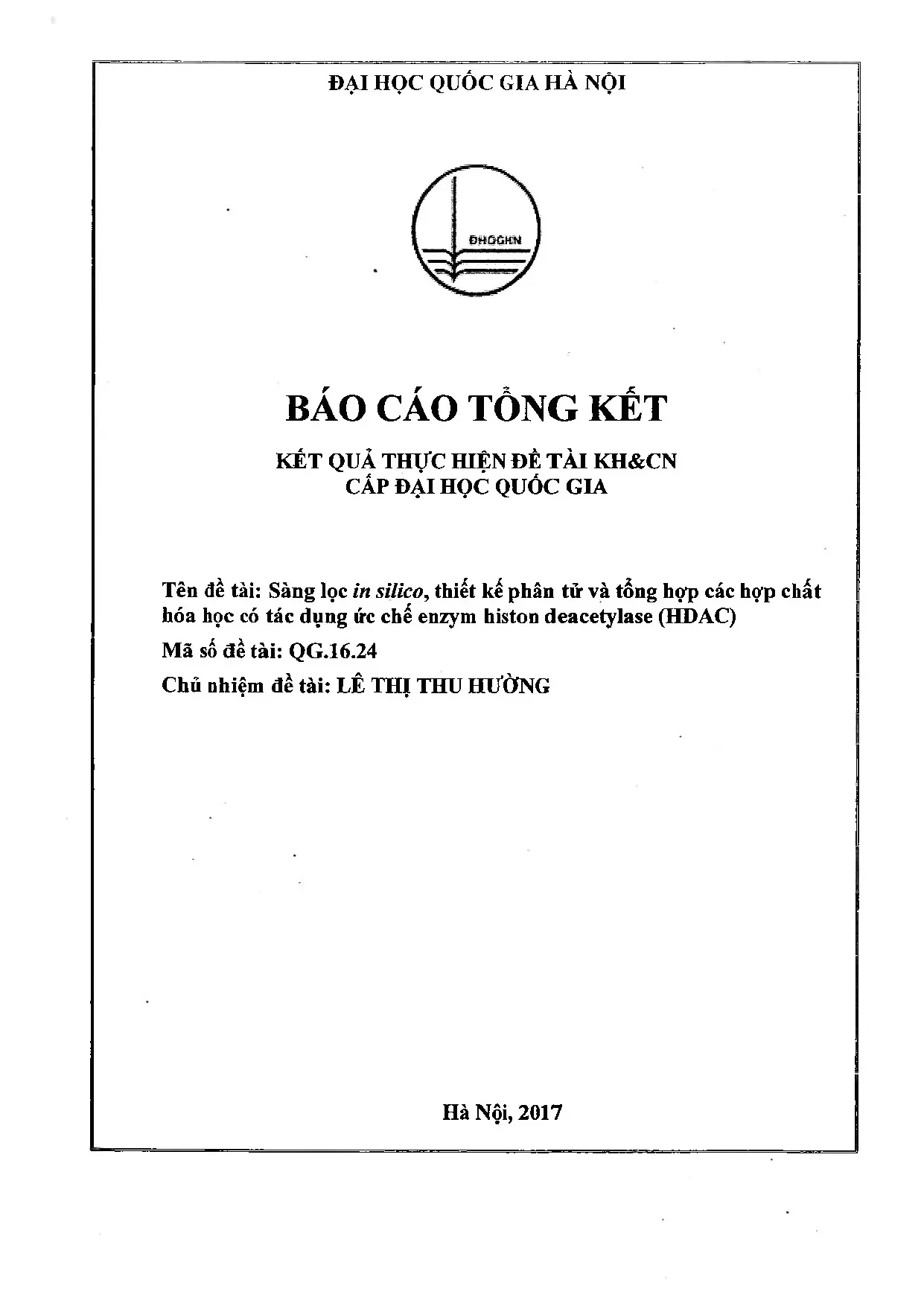 00060000411 sàng lọc in silico thiết kế phân tử và tổng hợp
