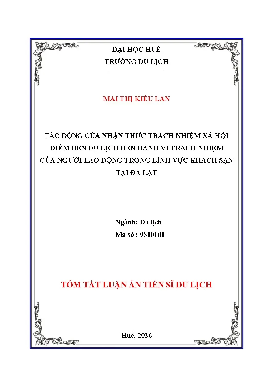 Tm tắt luận án tiến sĩ du lịc hueuni edu vn