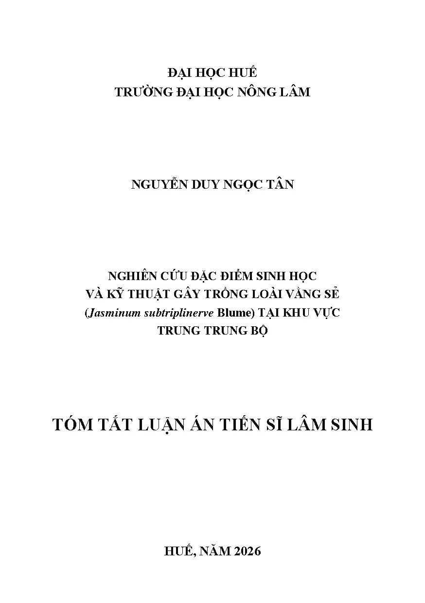 Tóm tắt luận án tiến sĩ lâm sinh hueuni edu vn
