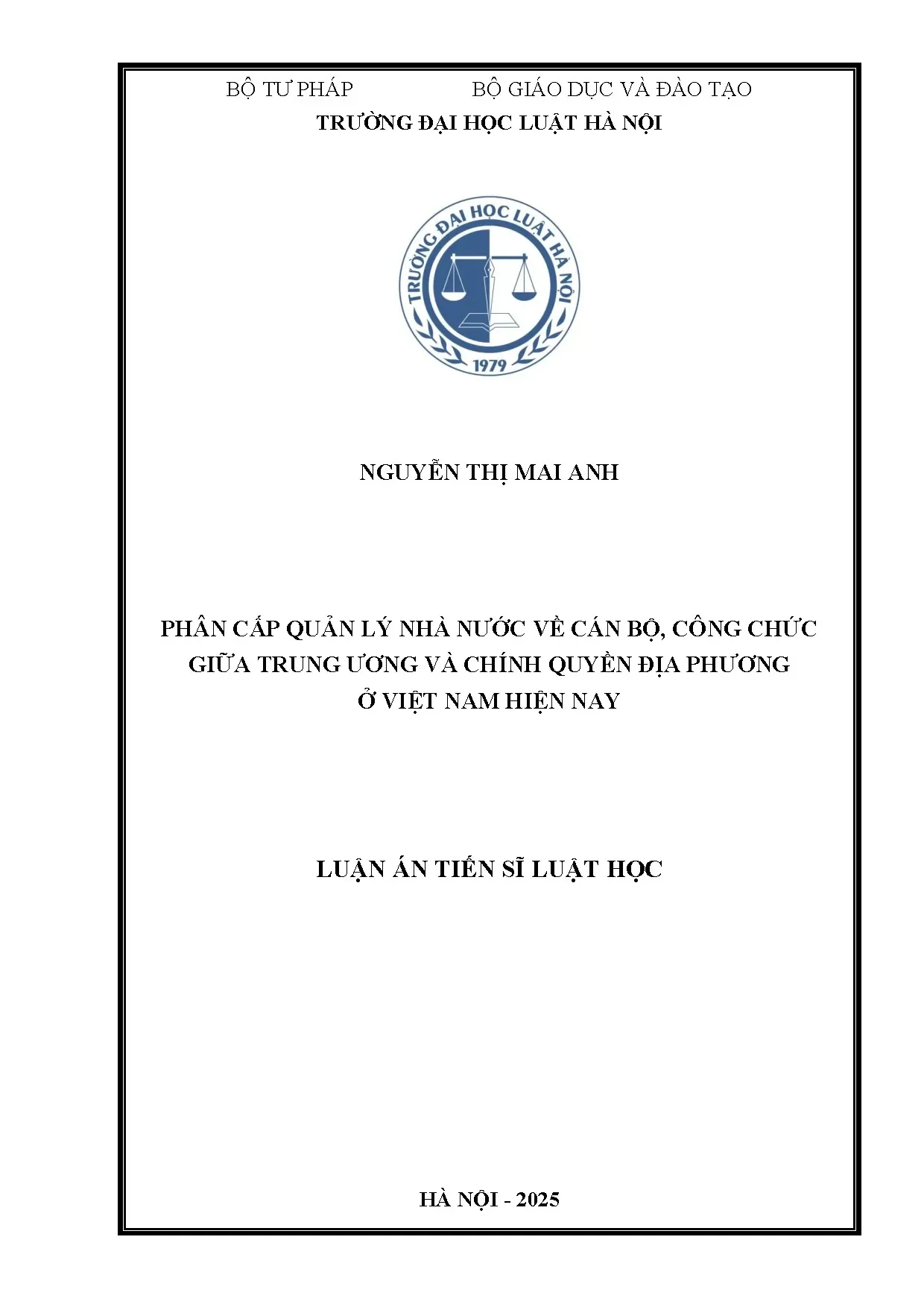 Phân cấp quản lý nhà nước về cán bộ công chức giữa trung ươn