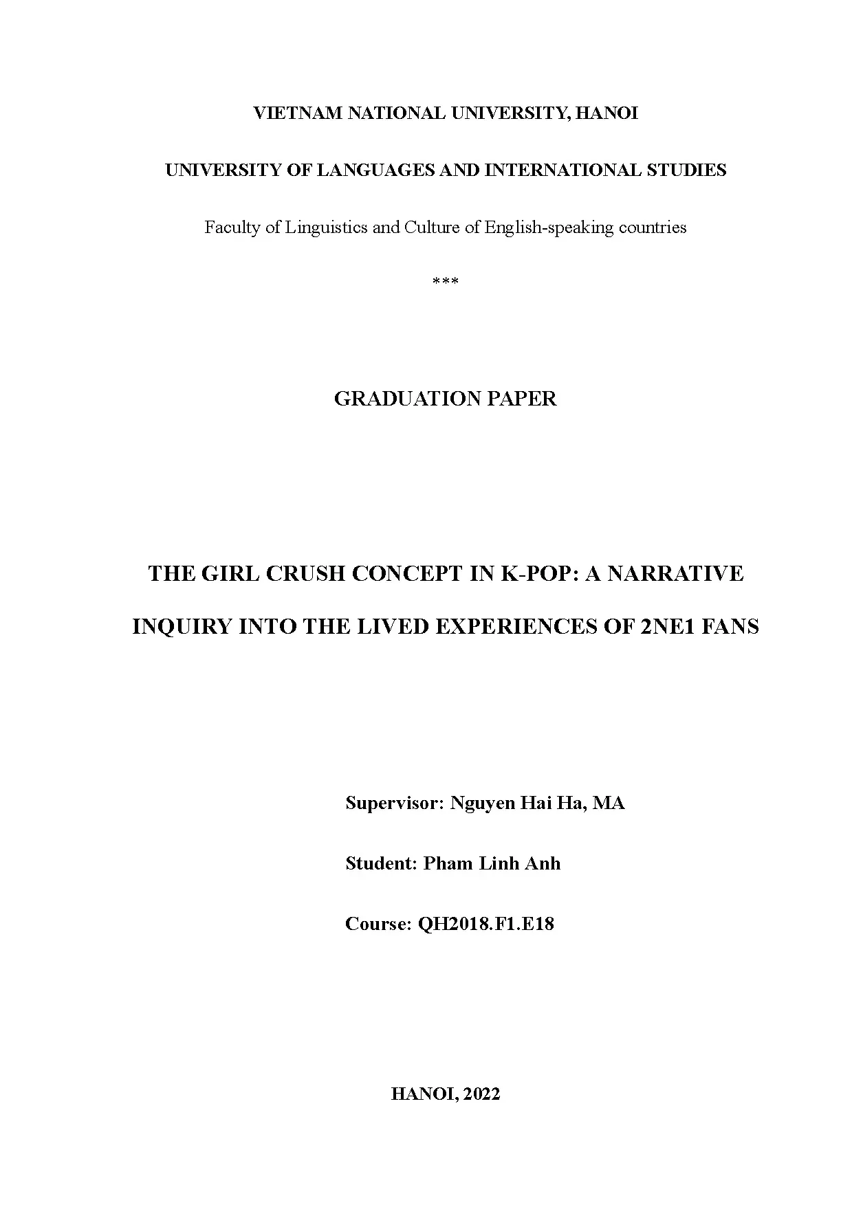 The girl crush concept in k pop a narrative inquiry into the