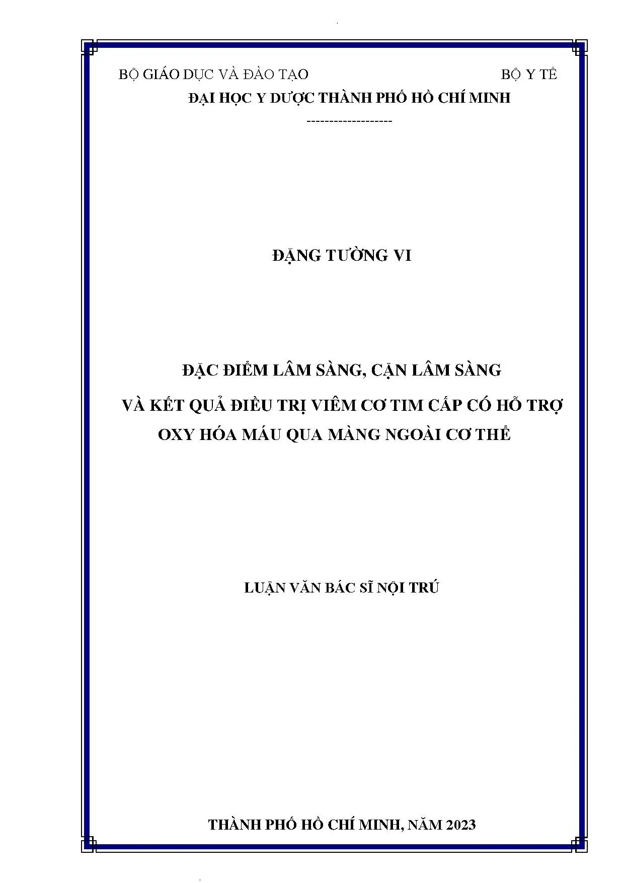 Viêm cơ tim cấp & VA ECMO: Đặc điểm lâm sàng, cận lâm sàng