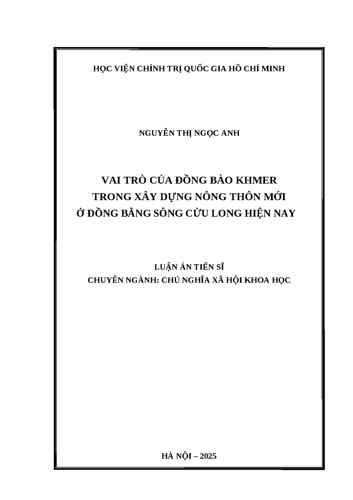 Vai trò của đồng bào khmer trong xây dựng nông thôn mới ở đồ