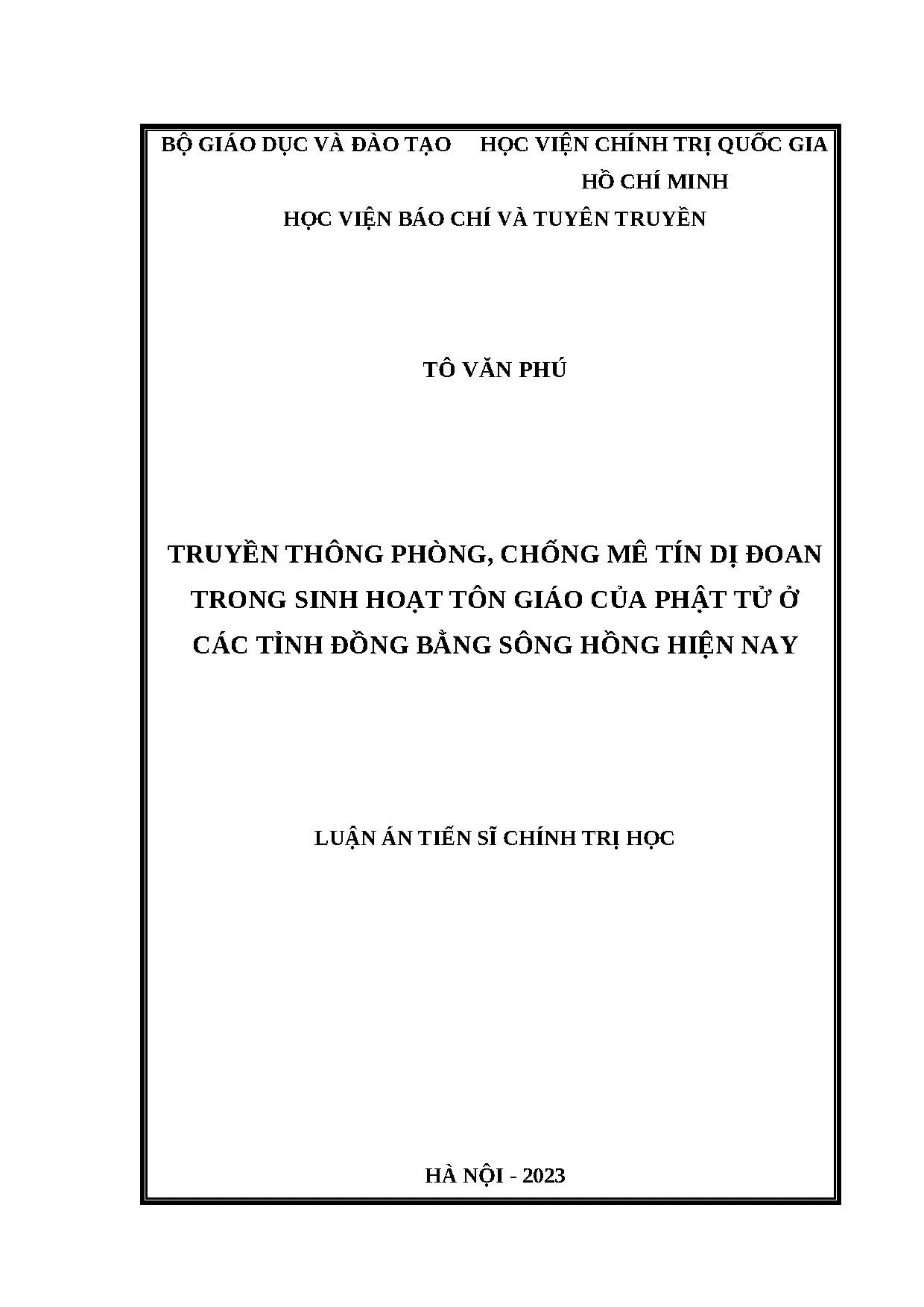 Truyền thông phòng chống mê tín dị đoan trong sinh hoạt tôn