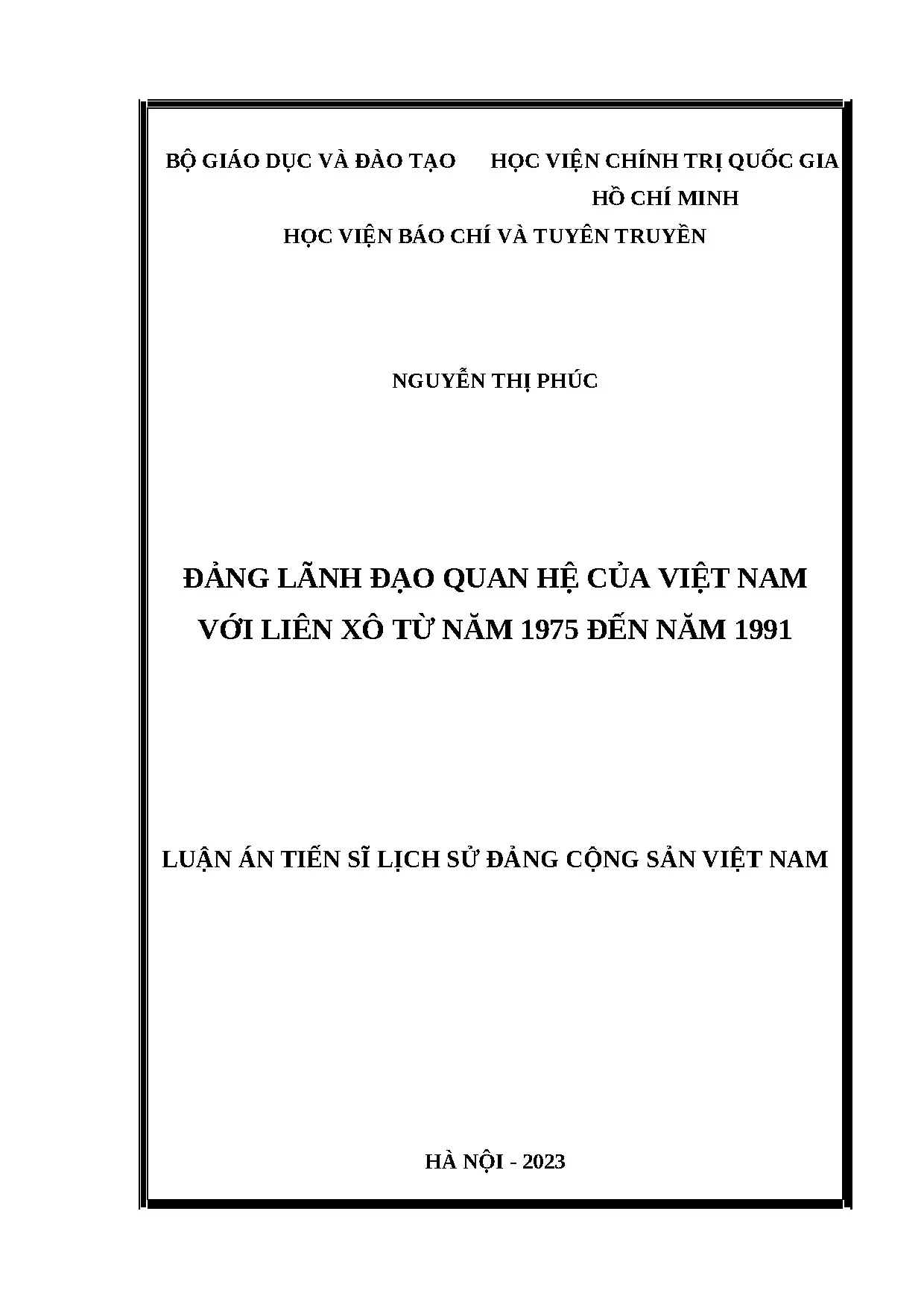 Đảng lãnh đạo quan hệ của việt nam với liên xô từ năm 1975 đ