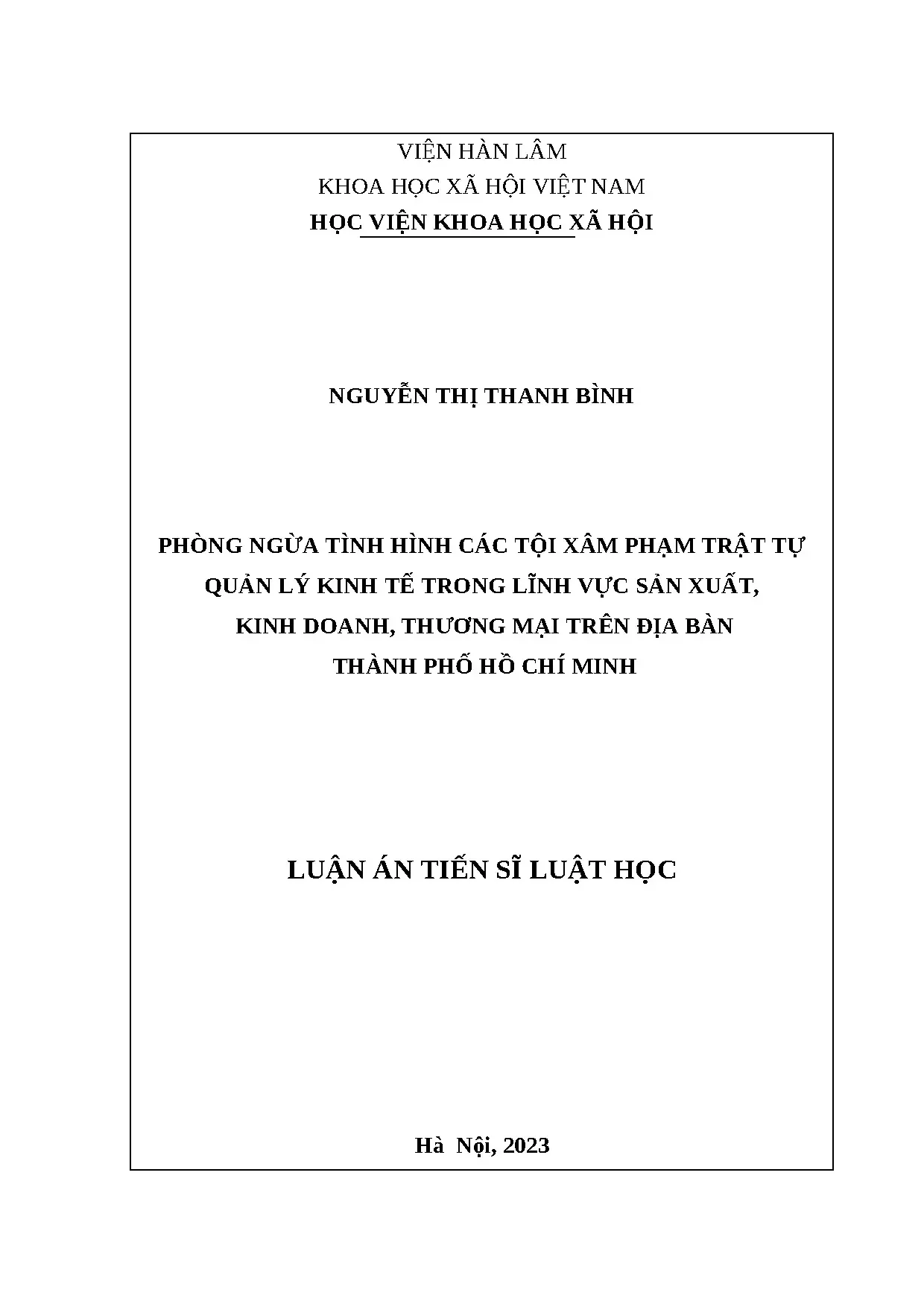 Phòng ngừa tình hình các tội xâm phạm trật tự quản lý kinh t
