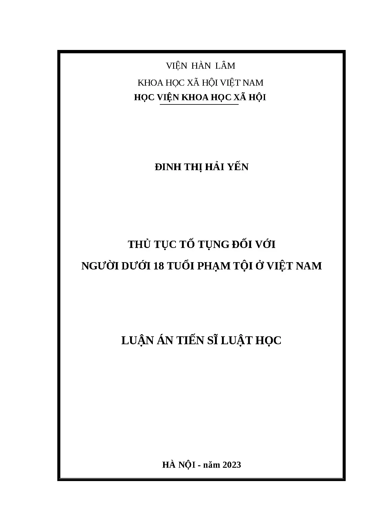 Thủ tục tố tụng đối với người dưới 18 tuổi phạm tội ở việt n