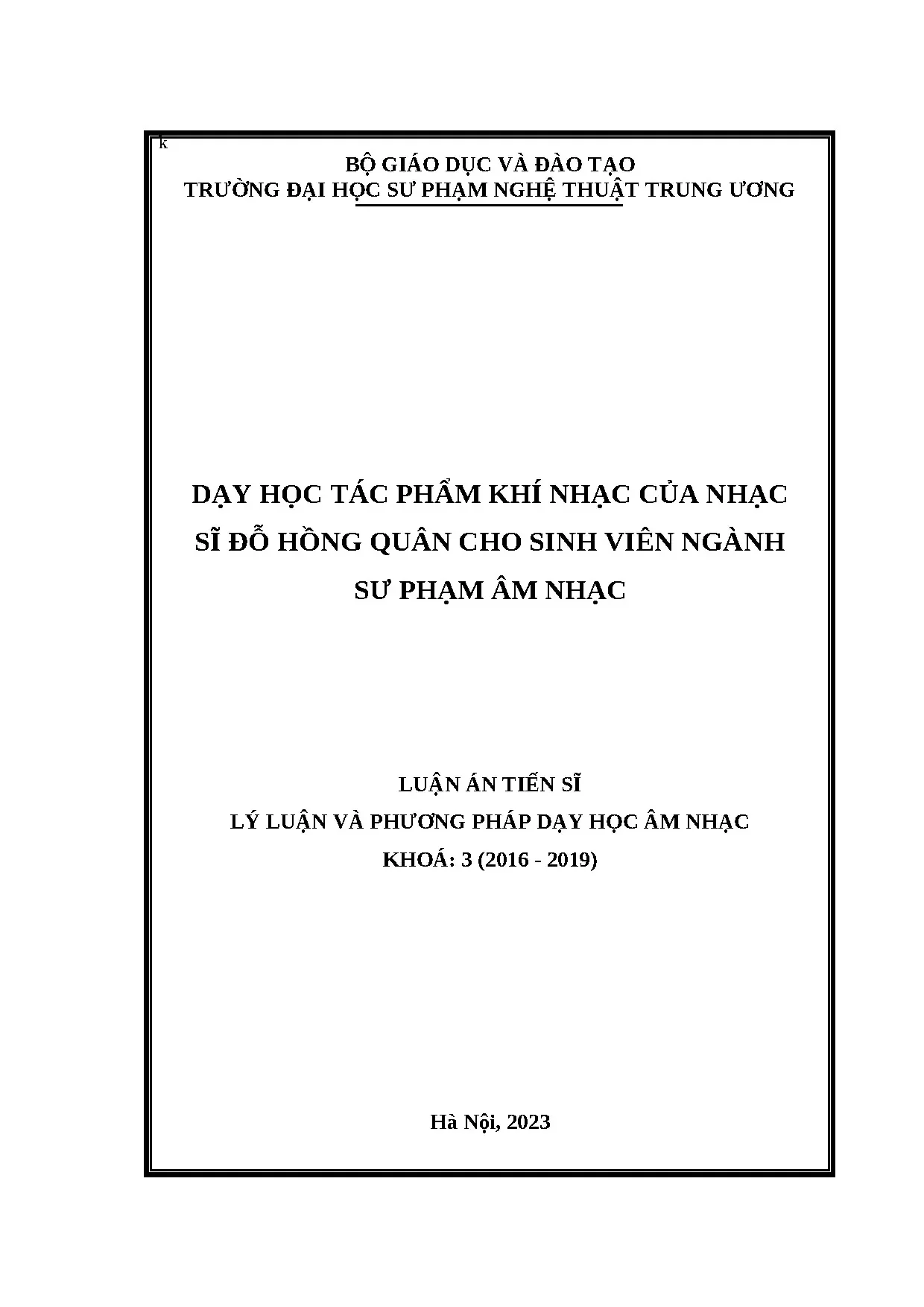 Dạy tác phẩm khí nhạc Đỗ Hồng Quân cho SV Sư phạm Âm nhạc