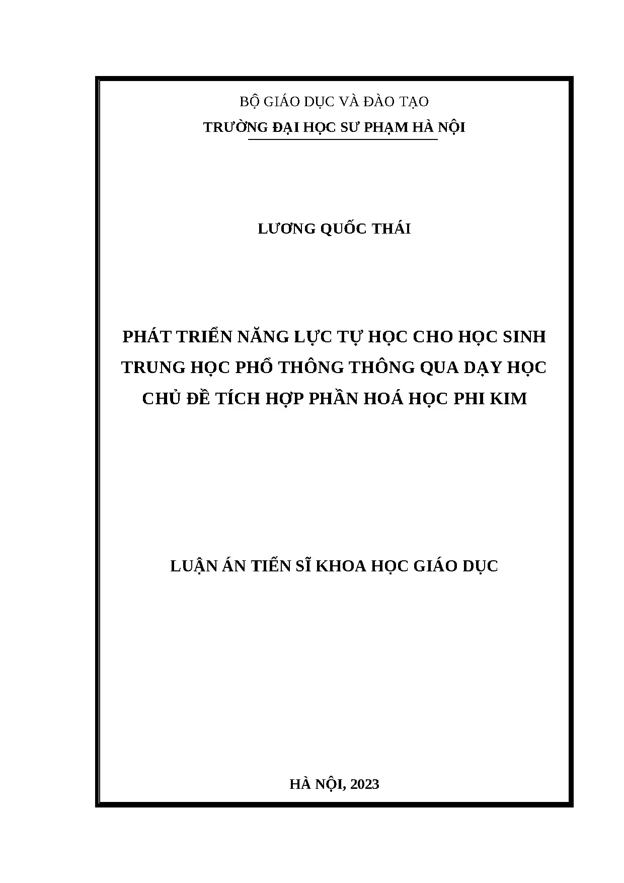 Phát triển năng lực tự học qua chủ đề hóa phi kim